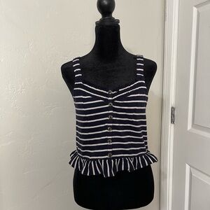 American eagle Striped Navy and White Women's Top